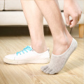 Custom 4 Colors Men Low Cut No Show Five Finger Toe White Low Cut Cotton Socks